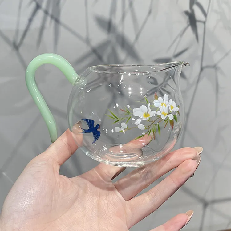 奉茗 小清新高硼硅春暖花开小号匀杯公道杯分茶器茶海茶道零配件