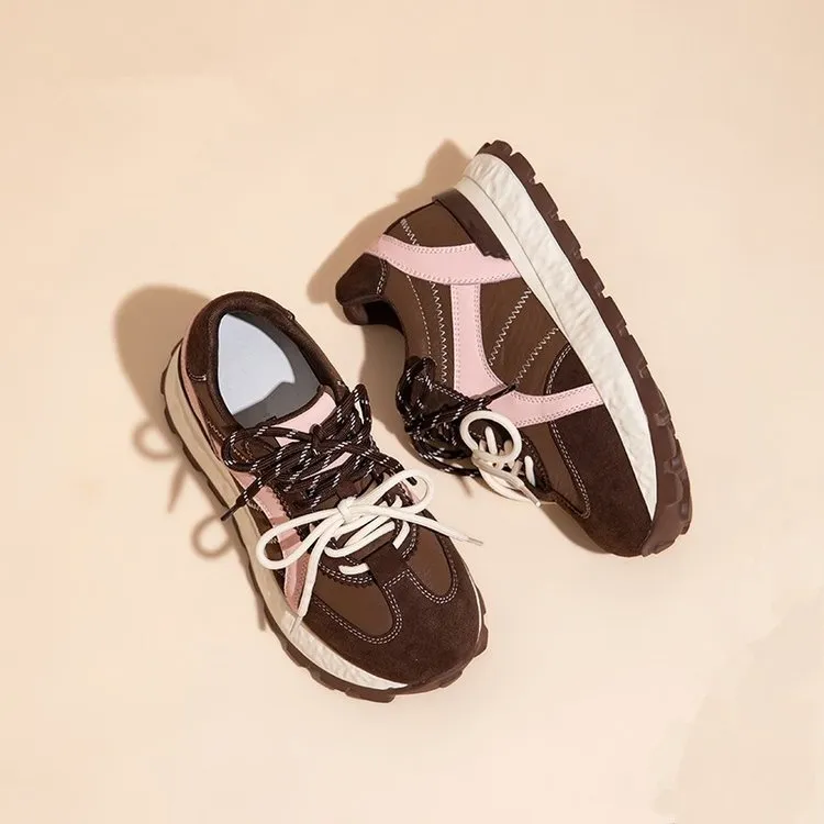 2025年秋季新款厚底华夫阿甘鞋百搭小众休闲轻便运动鞋女增高8CM