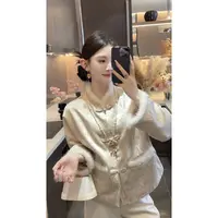 【周粥】【云瑶】2025秋季新款新中式缎面提花盘扣加棉外套JJX5WT5032