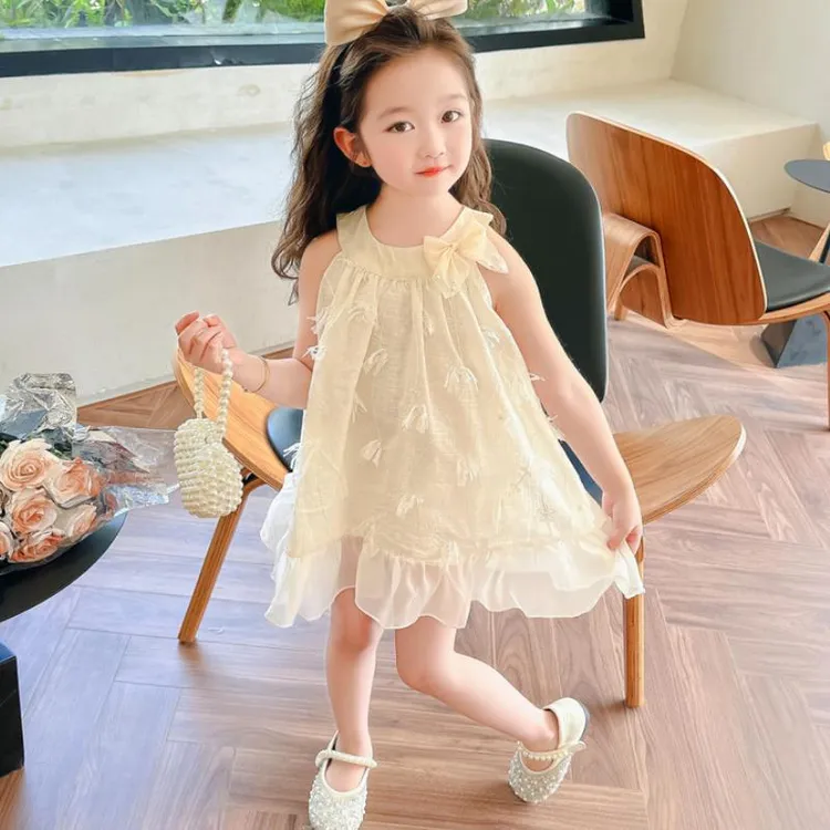 女童连衣裙2025新款儿童洋气女宝宝薄款时髦吊带公主夏装裙子