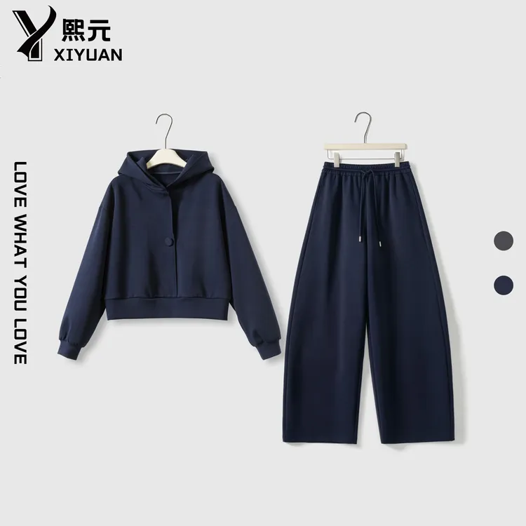 26329微胖大码轻奢2025秋装女卫衣休闲时尚通勤套装