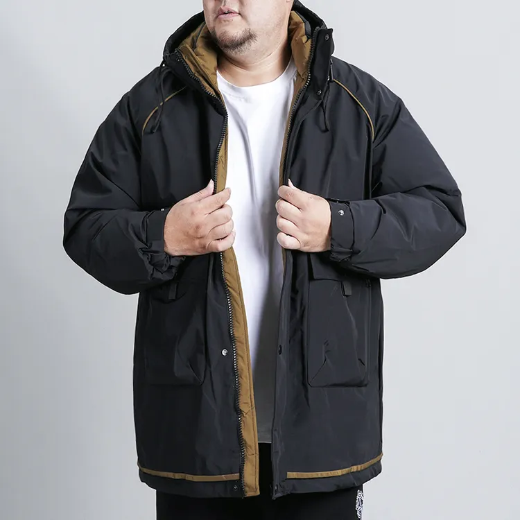 LIUGEJIA/六个加大码男装连帽保暖潮流外套纯色秋冬棉服YLFF-2527