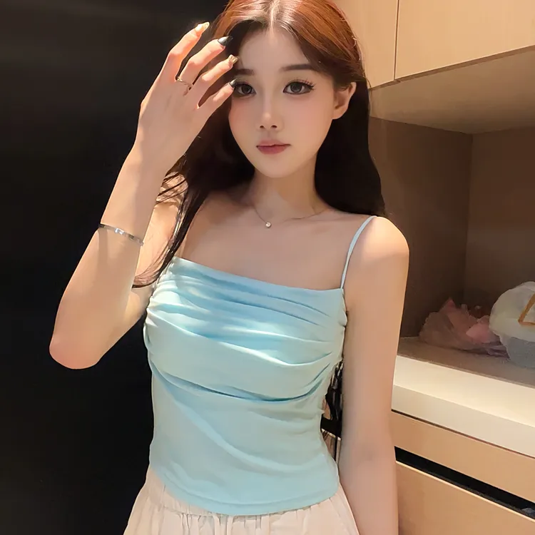 百搭吊带背心女秋冬内搭美背设计带胸垫春夏一体遮副乳打底修身