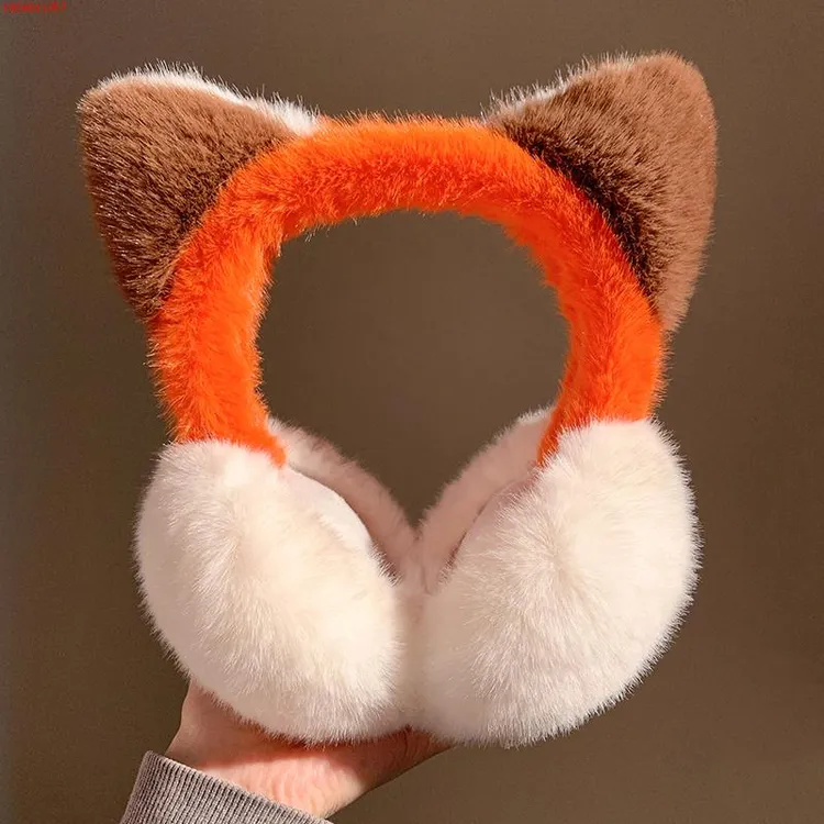 可爱狐狸耳朵毛绒绒耳罩女冬季保暖骑车防寒护耳套耳暖耳包耳捂子