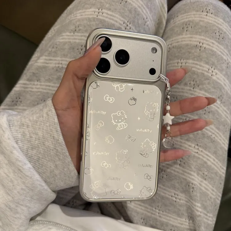 高级感ins可爱银色凯蒂适用于苹果17ProMax手机壳保护套16pro/15