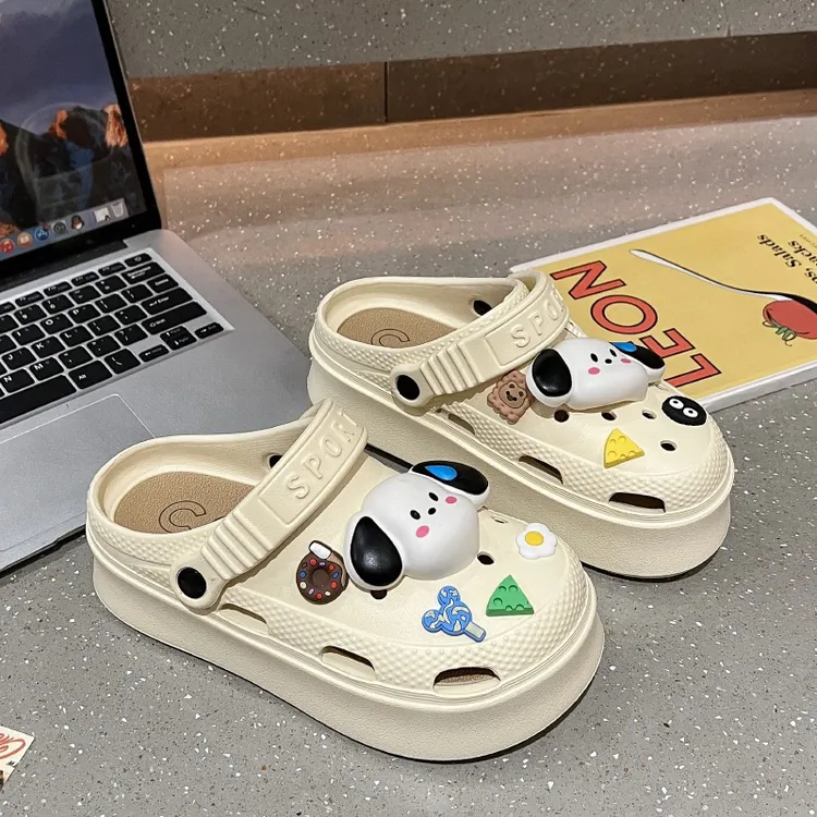 韩版超轻超好脚感洞洞鞋可爱包头四季2色拖鞋