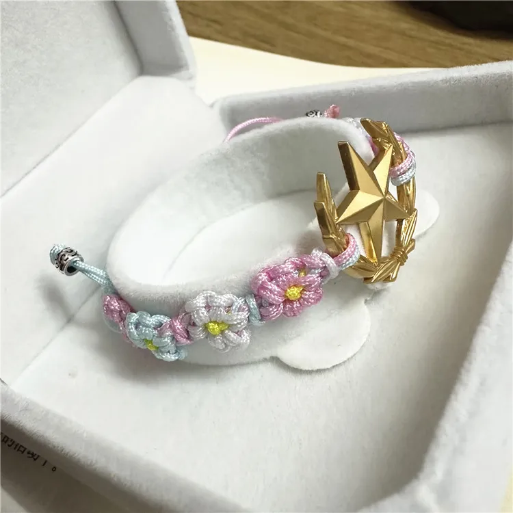 合成金属手链 领花手绳素款小众少女手绳小雏菊橄榄枝领花手链