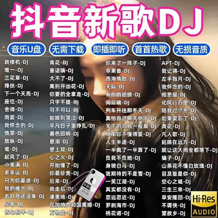 2025年抖音最火DJ歌曲 车载音乐U盘 热门网络情歌dj嗨 曲即插即用