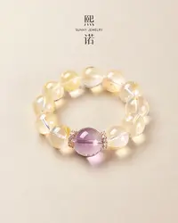 懒猫nono│Saynono 金秋_巴西紫水黄胶花手串(多样性发其一)