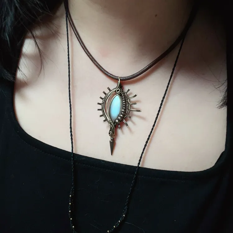 黄铜做旧手工制作海螺设计款造型颈饰首饰编织（可碰水）