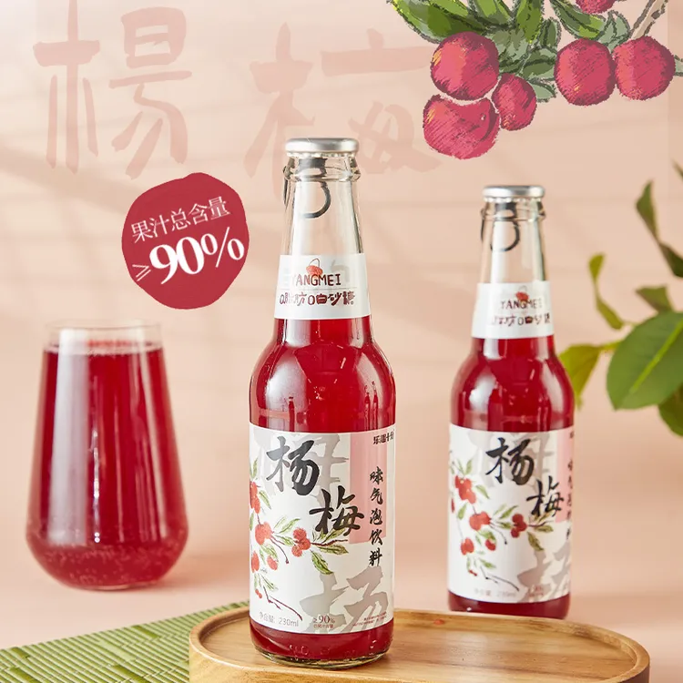 乐趣十分 杨梅气泡果汁饮料无白砂糖无脂肪东魁杨梅汁清爽解腻