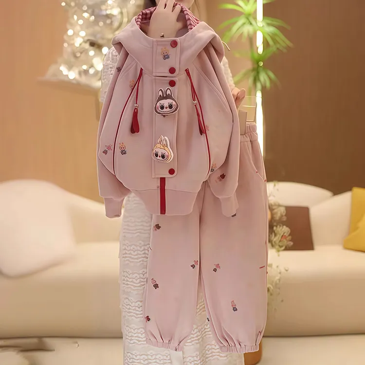 儿童秋季套装2025潮款女童外套时尚休闲两件套童装连帽束脚裤春装