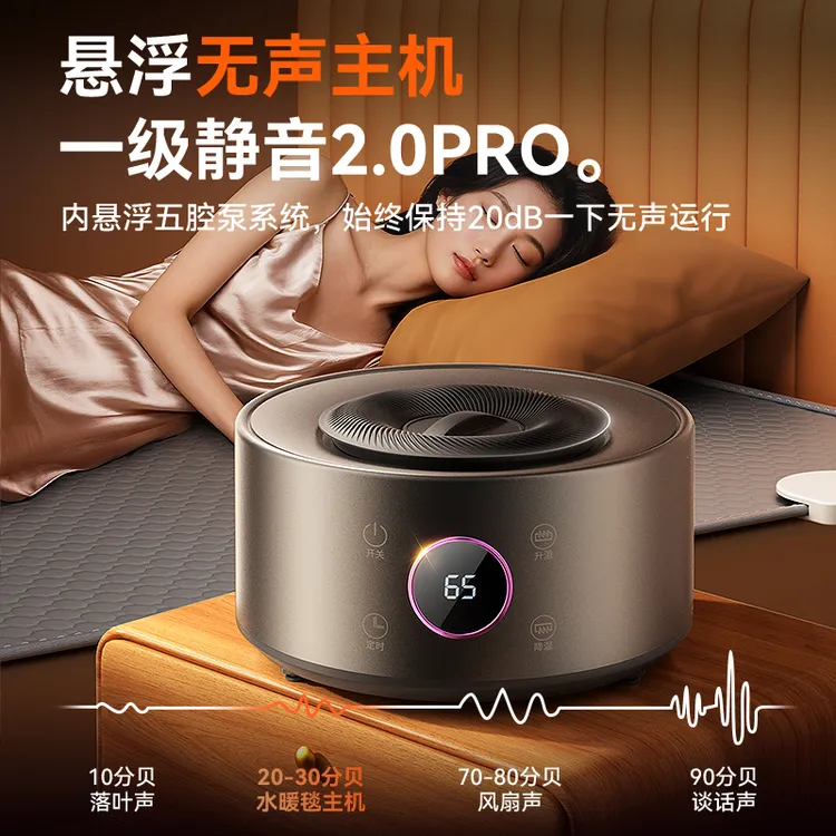 HOOYS水暖毯超静音AI智控芯片可遥控恒温除螨水洗毯舒缓睡眠神器