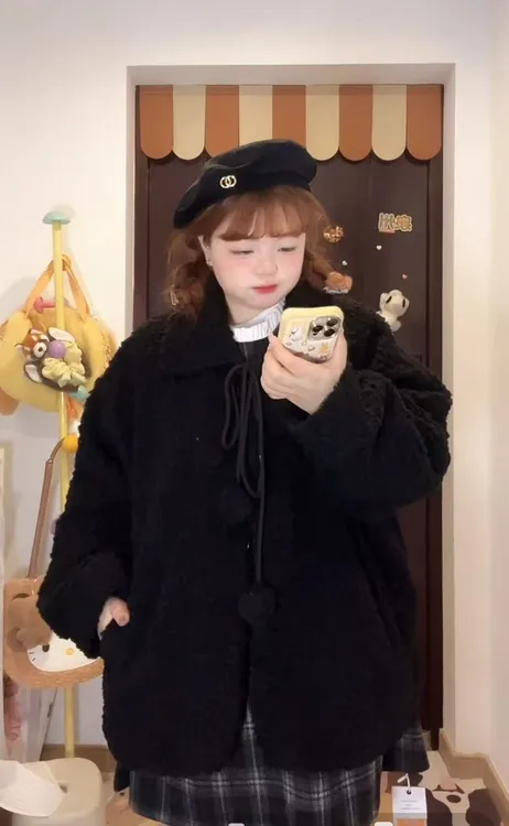 大码韩系毛球加厚外套99717