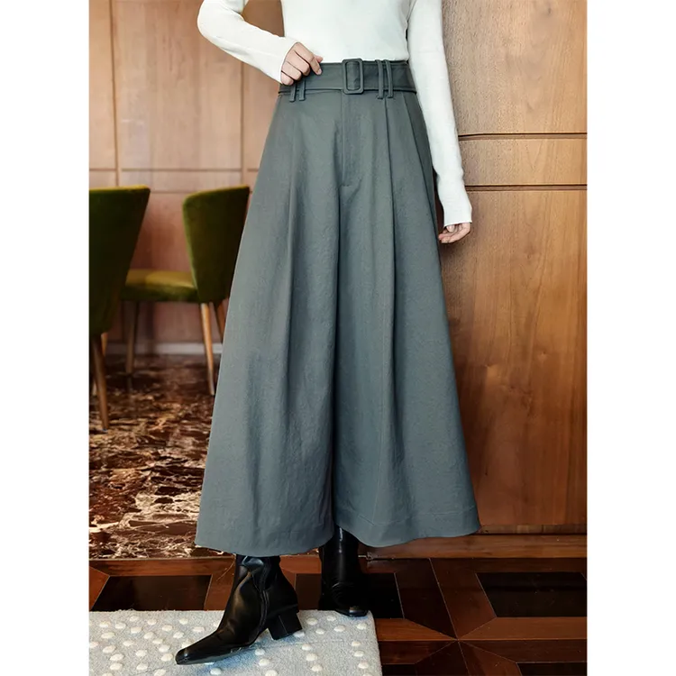 美洋MEIYANG 黎曼裤裙 哑光棉感_可拆卸腰带阔腿裤【70系列特卖】