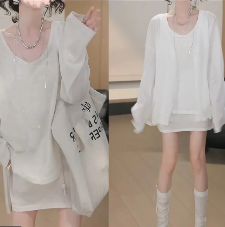 时尚气质休闲纯色显瘦夏日防晒套装