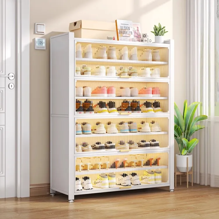 钢制鞋柜家用门口多层室内大容量玄关入户门后防尘铁艺收纳鞋架子