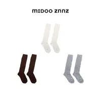 MIDOO ZNNZ 菱形格时尚中厚百搭纯色中长款小腿袜斜挎包