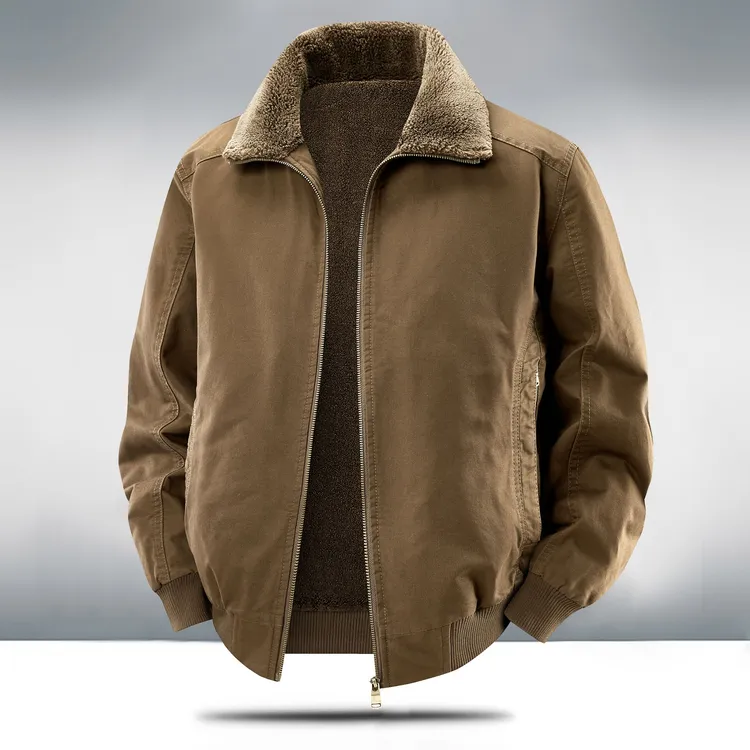 高品质重磅加绒加厚纯棉衣水洗夹克棉服冬季大码户外男士夹克