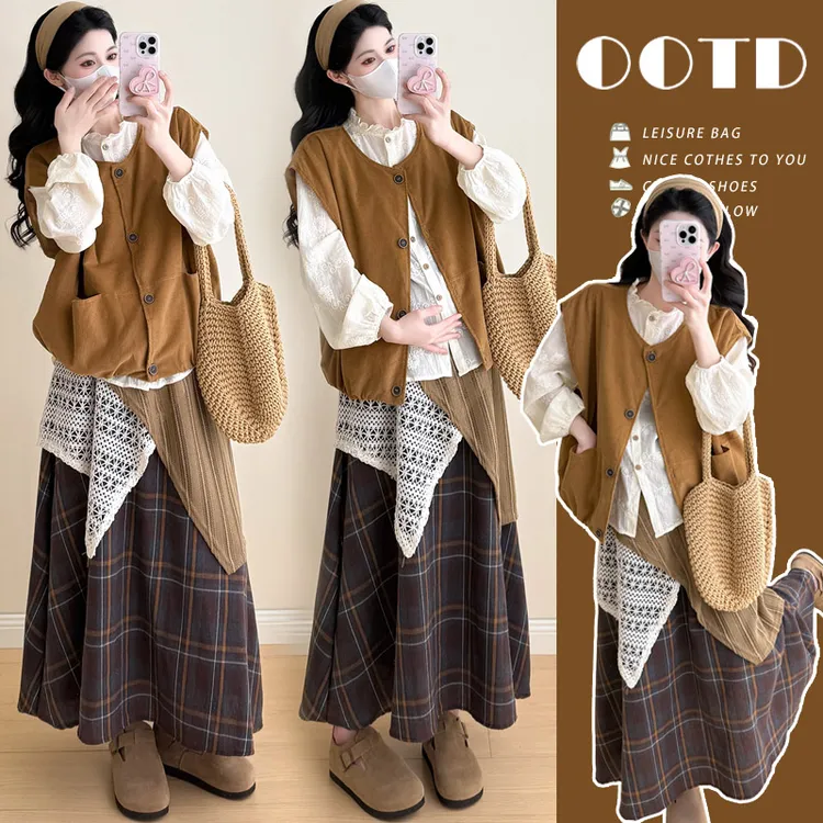 秋季森系孕妇装潮款美拉德风复古时尚波西米亚风洋气潮流套装秋装