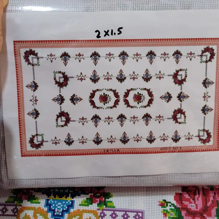 新款200x1.50cm十字绣桌布不带花边配针线可用于客厅装