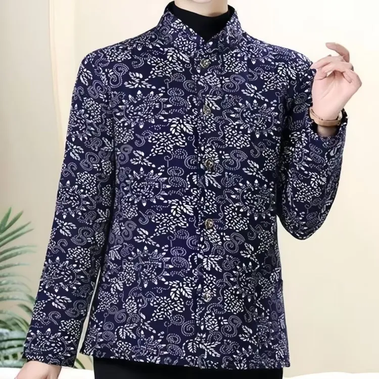 加厚碎花棉袄保暖加肥大码花棉袄冬季长袖