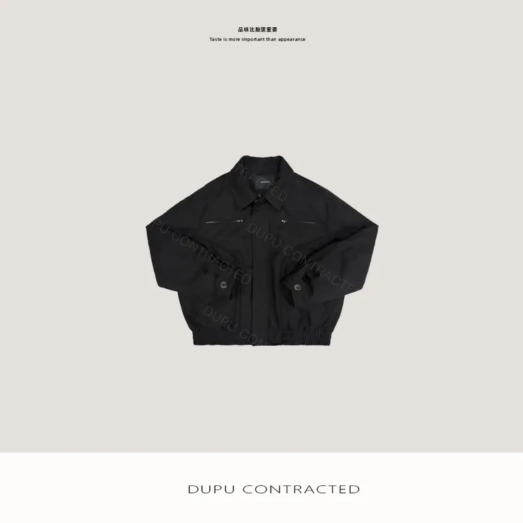 DUPU CONTRACTED 3M新雪丽 重工嵌条分割工艺短宽棉服夹克外套