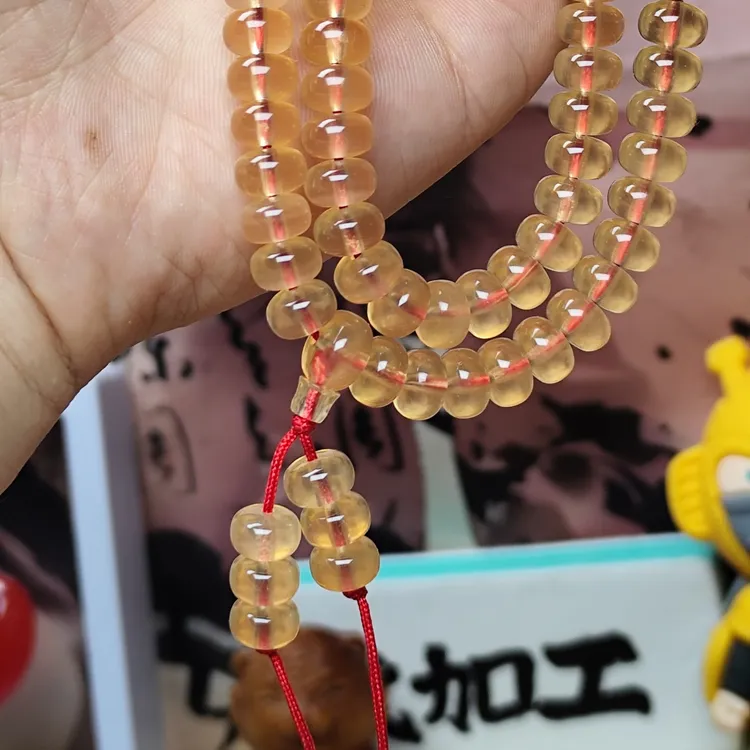 石韵鱼惊石#鱼石链#108#原色红色可选