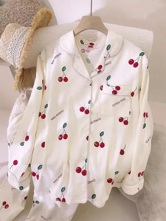 长裤长袖家居服新2025新款春夏云朵棉碎花宽松休闲少女睡衣套装女