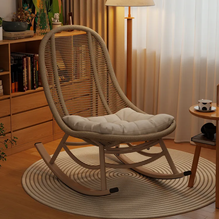 藤编摇椅大人午睡摇摇椅午休躺椅老人椅靠椅舒服久坐休闲阳台椅子