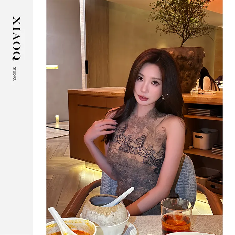 【小Q家】76952法式重工立体蕾丝气质连衣裙两件套（不含腰带）T