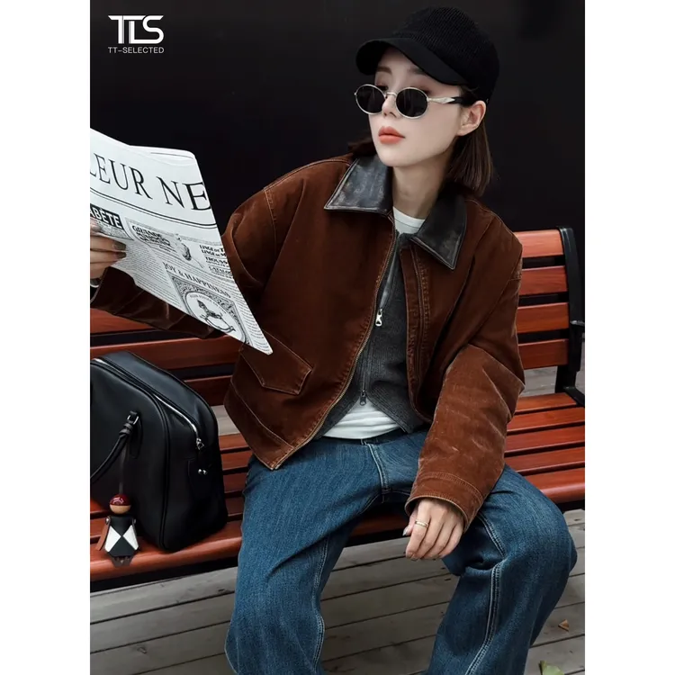 TT【焦糖】进口匈牙利霍尔多巴吉95白鹅绒羊皮真皮羽绒服TT-Y5007