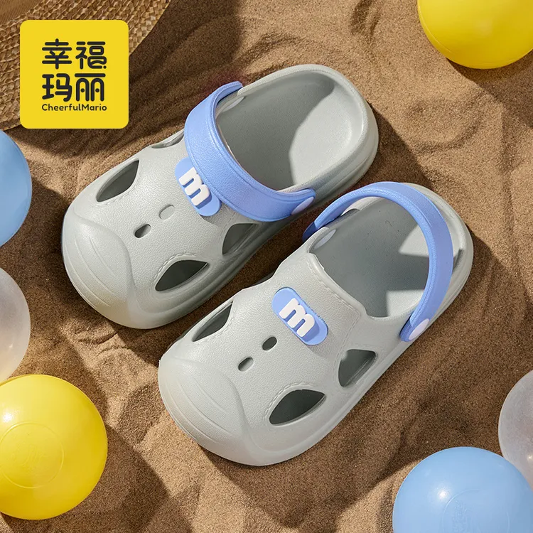 幸福玛丽洞洞鞋夏天男童女童凉拖鞋外穿小孩家居防滑宝宝拖鞋夏季