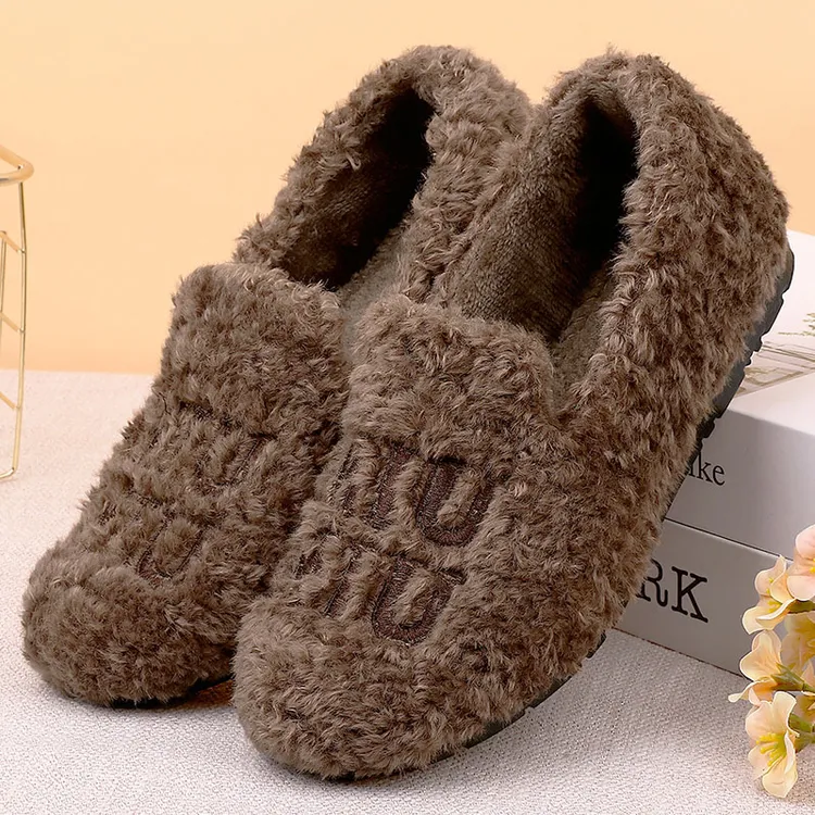 韩版女士冬季棉鞋保暖舒适休闲防滑豆豆鞋毛毛鞋老北京布鞋一脚蹬