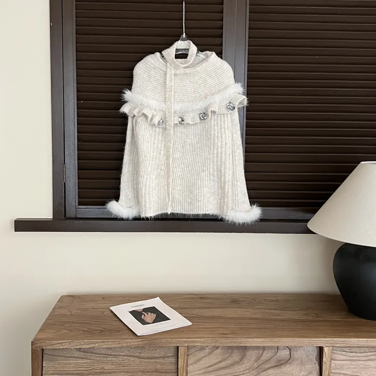 赵小小【露丝氛围】10252 毛边拼接针织衫毛衣羊毛慵懒氛围感上衣