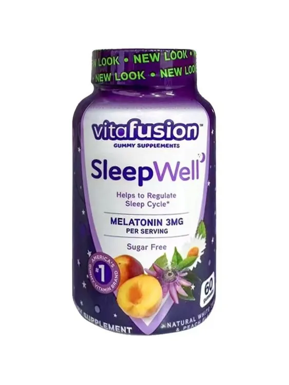 美国vitafusion褪黑素睡眠软糖sleepwell进口vf退黑色素片退褐素