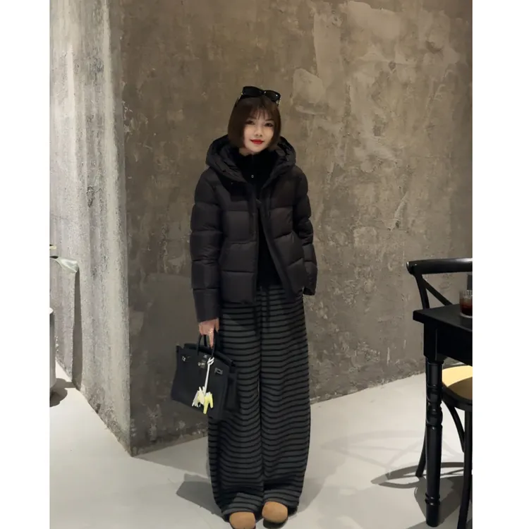 MY【融冬挚爱】新国标90白鸭绒冬季新款韩版短款加厚连帽泡芙羽绒服