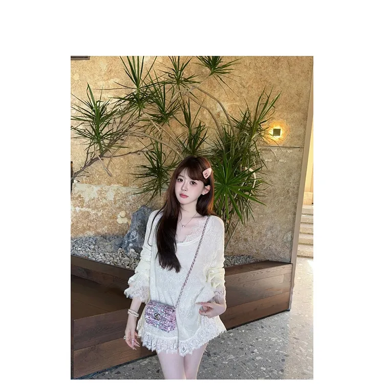 【现货】浩哥严选●美丽诺言 轻奢气质时尚设计感温柔甜美蕾丝上衣
