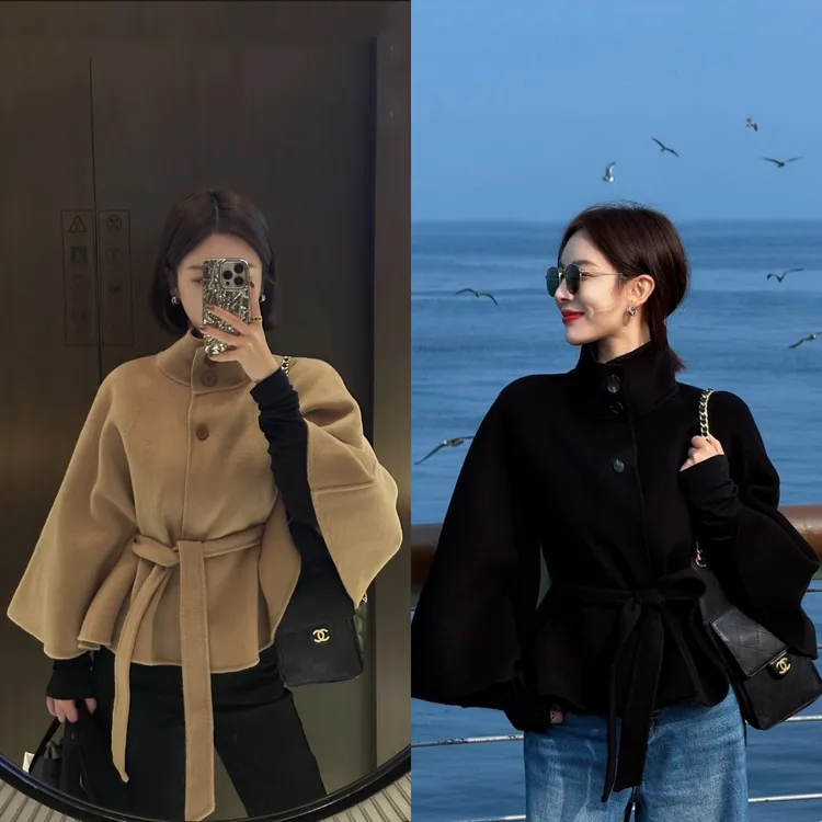 DIDI LAUREN“战袍”洋气立领短款羊毛毛呢外套