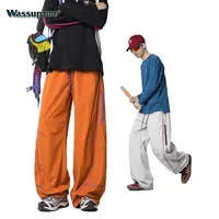 Wassup TIDE男女款秋季户外运动休闲裤鲜艳颜色拉链潮牌阔腿裤裤