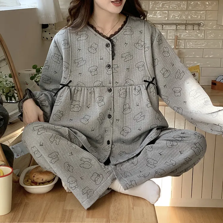 秋冬空气纯棉胸垫产妇孕妇哺乳月子服透气吸汗可外穿家居服