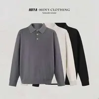 【冰总专属】男士针织衫2025秋爆款翻领纯色慵懒感休闲毛衣JS56006
