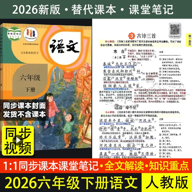 6六年级下册2026新语文课堂笔记人教版同步讲解伴学随堂预习笔记
