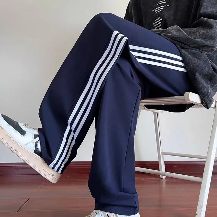 三杠条纹运动裤休闲裤经典百搭宽松垂感舒适ins情侣时尚
