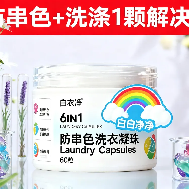 防串色留香洗衣凝珠60颗护色去污柔顺多功能浓缩