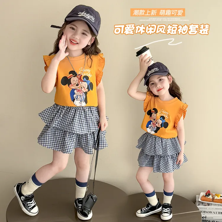 BEILUBEAR/蓓璐熊女童夏季2025新款米奇老鼠套装宝宝夏天轻便套裙