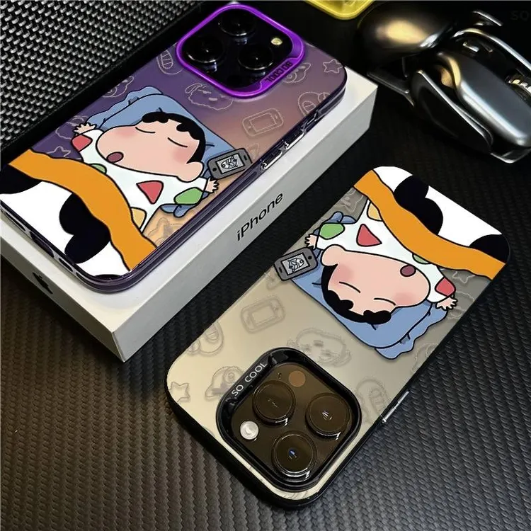 睡觉小新适用苹果16Promax手机壳iPhone15卡通14/13p保护套12防摔