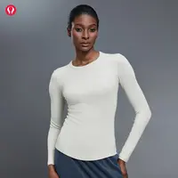 lulu露露首领莫代尔柔软亲肤运动t袖弹力修身显瘦健身瑜伽服长袖