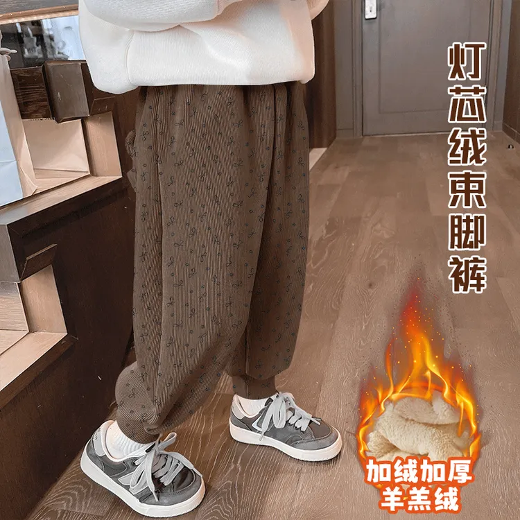 男女童春秋灯芯绒裤子卡通长裤儿童2025秋季新款休闲长裤爆款潮