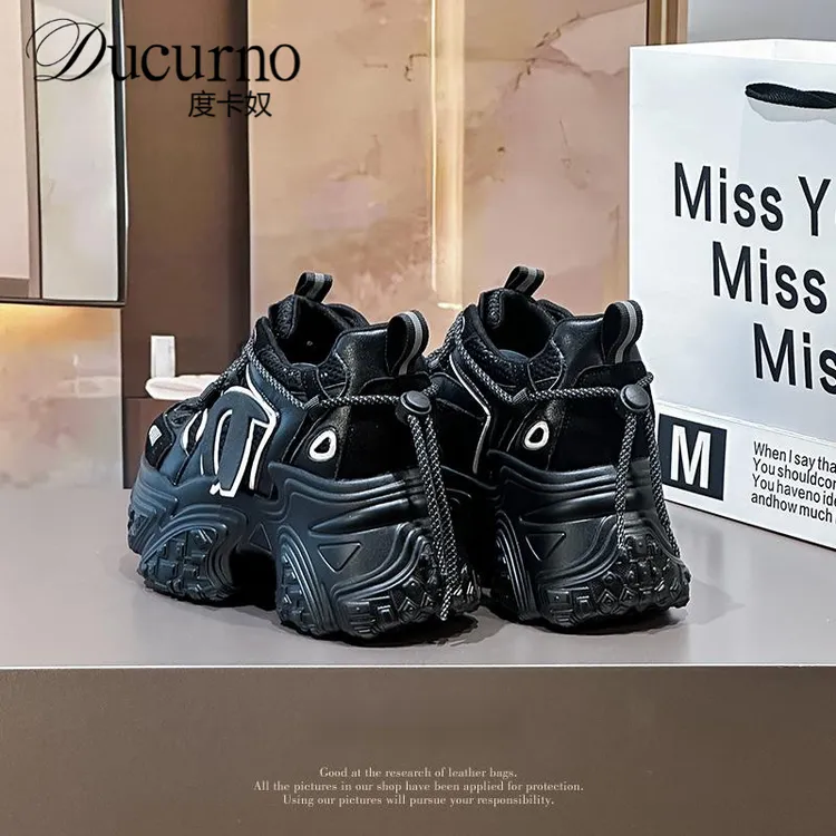 内增高厚底老爹鞋女款小个子显高2025早秋新款女鞋秋款休闲鞋10cm